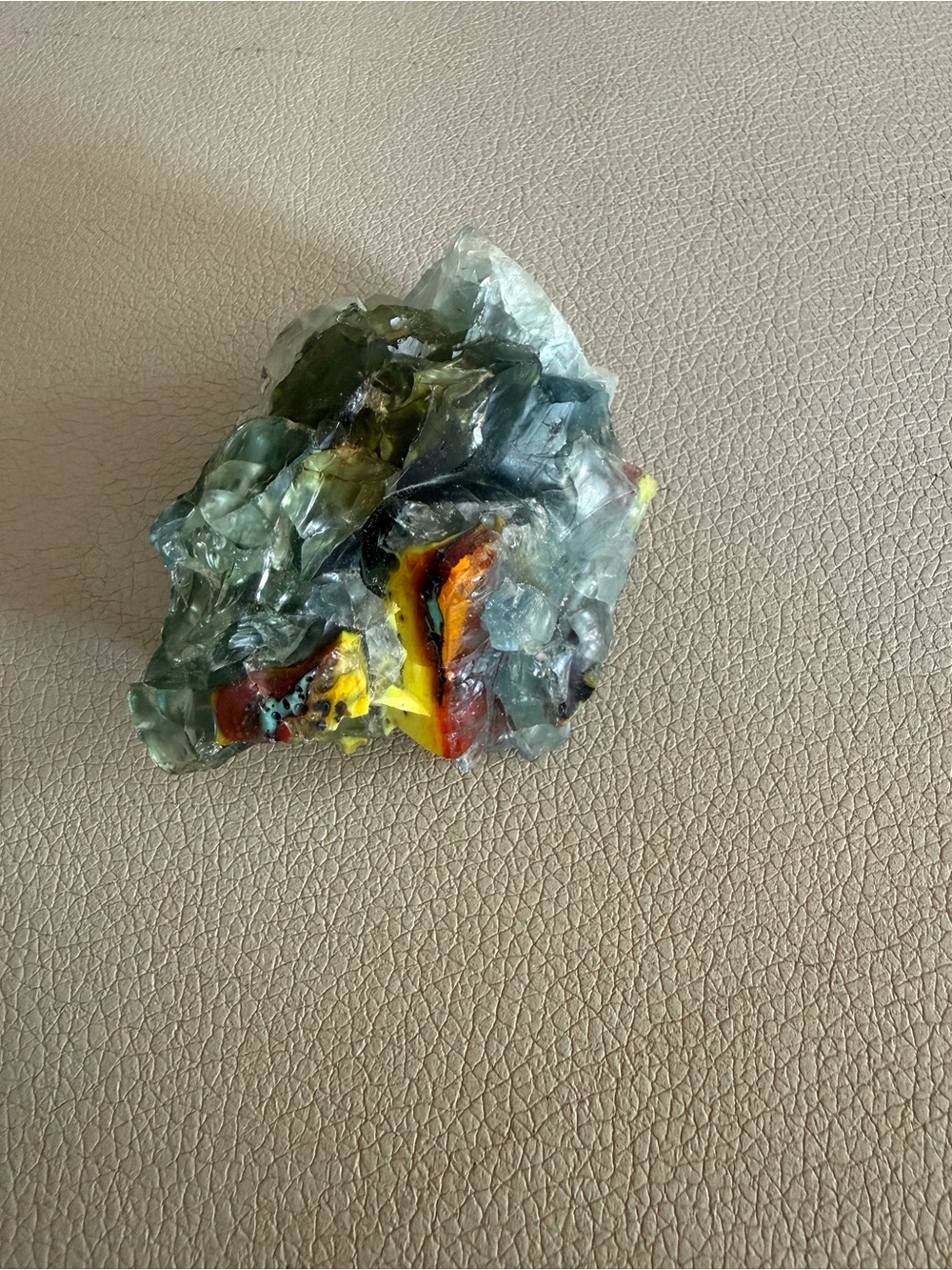 natural quartz crystal cluster (likely Hematoid Quartz / Fire Quartz)